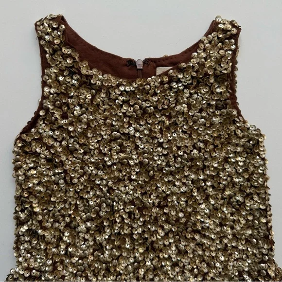 Pink Chicken Girls Gold Sequin Dress - Size 4Y Pink Chicken Girls Gold Sequin Dress - Size 4Y